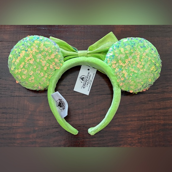 Disney Green Sequin Minnie Ear Headband with Shimmer Bow - Picture 3 of 3